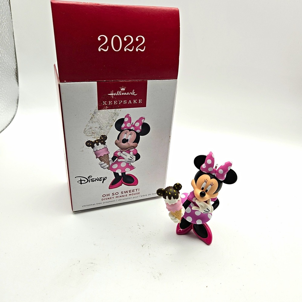 Hallmark Disney Minnie Mouse "Oh So Sweet!" Plastic Ornament 2022